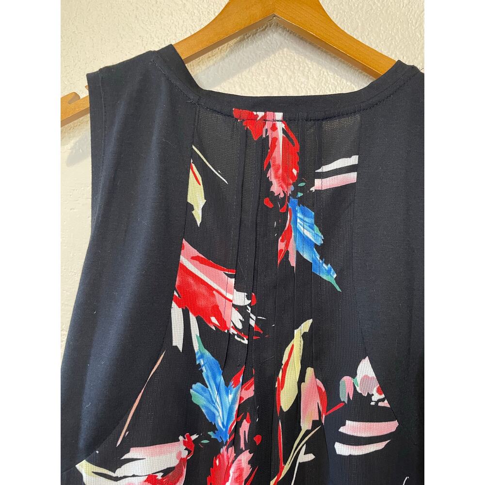 Soft Surroundings Tropical Floral Black Flowing Tank Top Summer Style Large - Picture 3 of 10